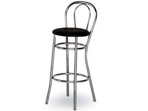 537, Barstool in curved chrome steel, for snack bars