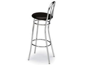 538, Barstool in curved steel, round seat, for snack bars