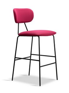 Bat SG, Padded metal stool, light and easy to handle