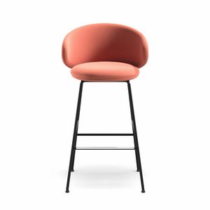 Belle ST-4L, Upholstered stool, with 4 steel legs
