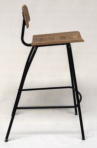 EAGLE A02 A03, Stool in metal and natural oak