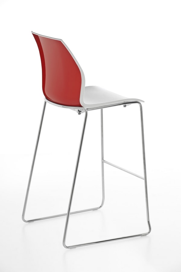 Kalea stool sled, Polypropylene stool with sled base
