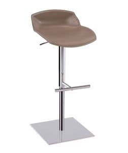 Kaleidos barstool leather, Design barstool with leather seat, for contract use