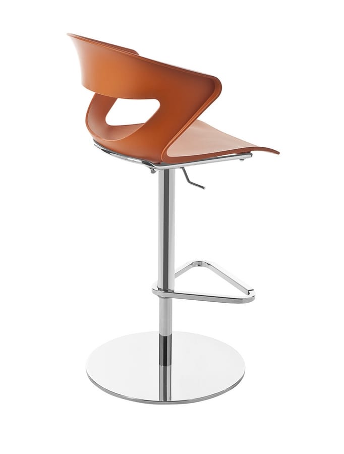 Kicca stool, Stool in metal and polypropylene, also available upholstered