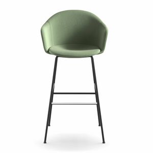 Máni Armshell fabric ST-4L, Stool with metal base, with fire retardant foam