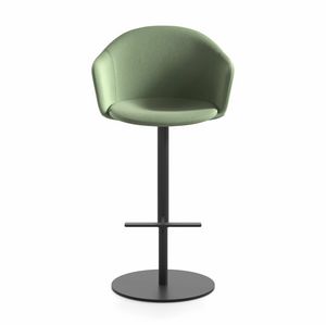 M�ni Armshell fabric ST-S-A, Swivel stool in metal, upholstered shell