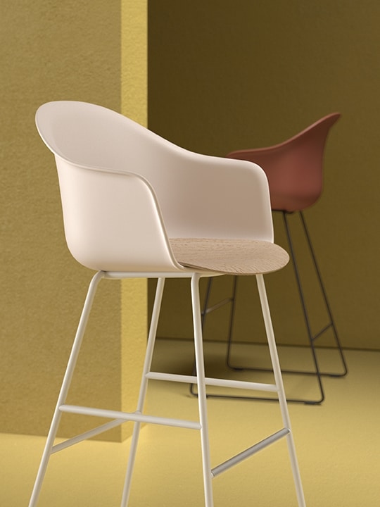 Máni Armshell plastic ST-SL, Sled base stool