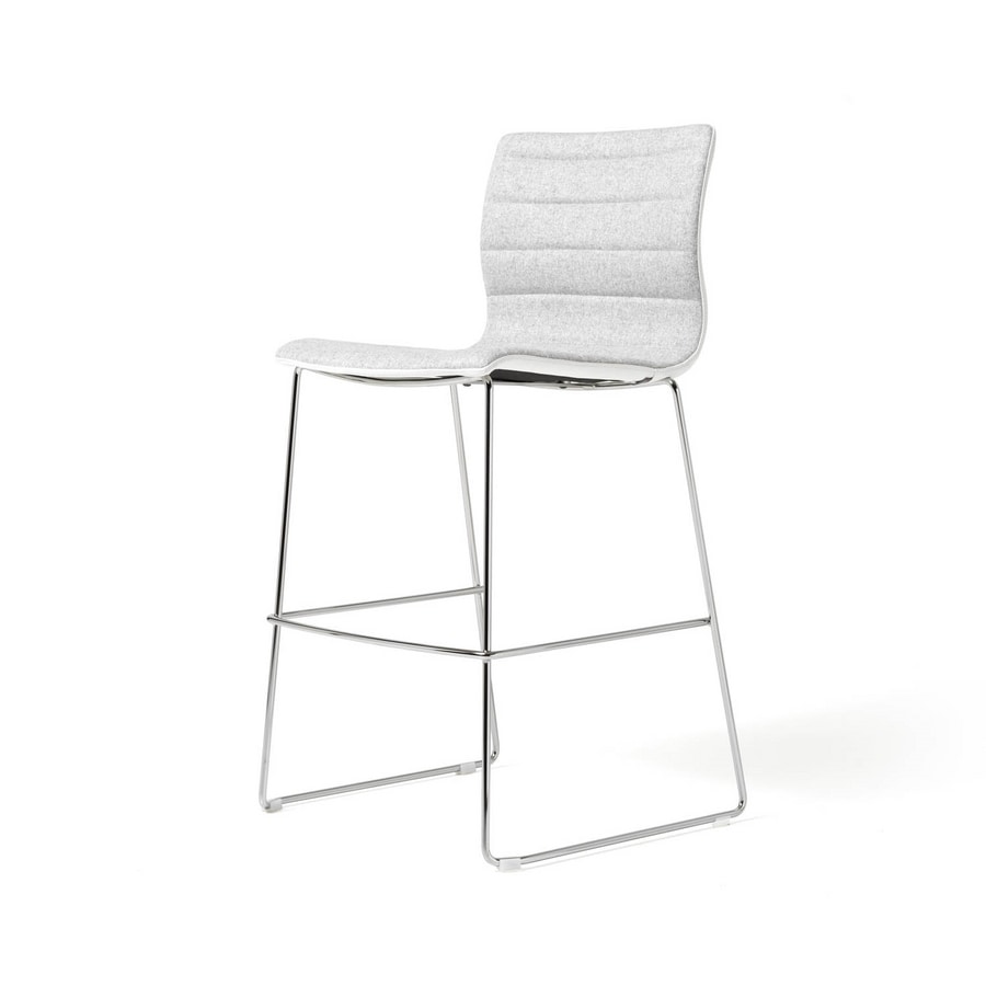 Miss stool, Padded stool with chromed steel frame