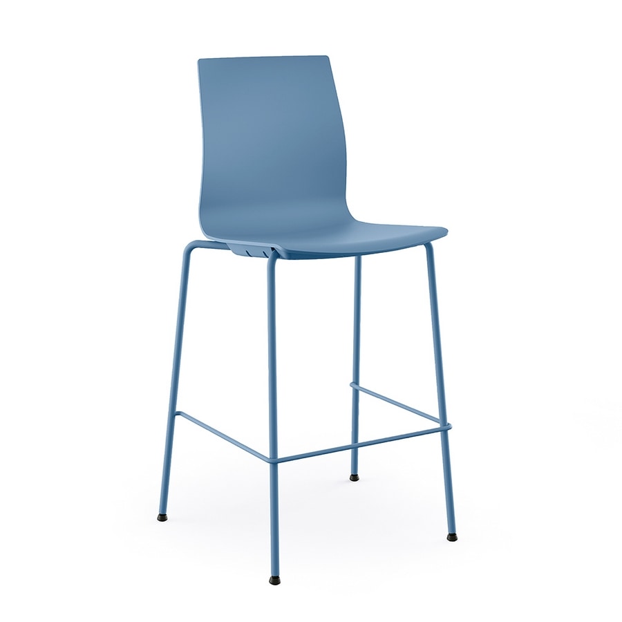 Q3, Metal stool with polypropylene seat and shell