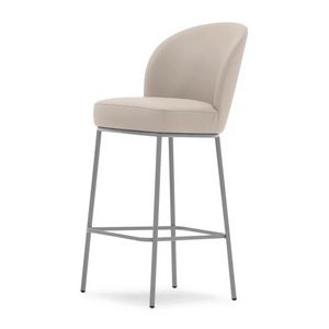 Rose 03986L, Modern metal stool, padded, for elegant hotels and bars