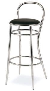 SG 020, Stool in curved metal, round seat, for hotels