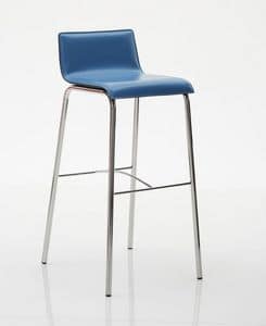 Ten barstool, Metal barstool, with modern design, with leather seat in different colors