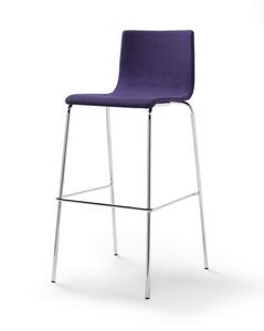 Tesa fabric ST, Padded stool, fabric or eco-leather upholstery, stackable