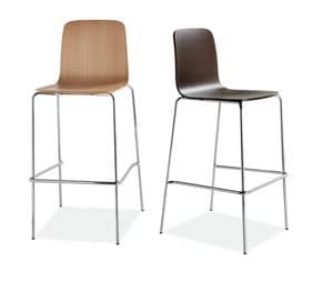 Area 8421-8422-8323, Stool with fixed height, made of wood and metal