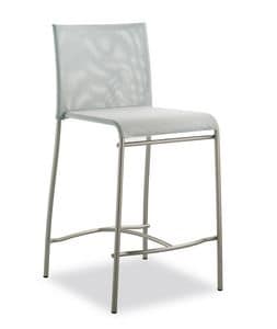 Art. 548 Matrix, Metal stool, with seat in pvc net