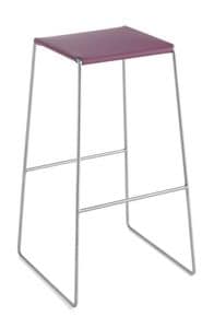 Art.Easy Skay, Steel stool, cantilever base, sitting in leather, for contract environment