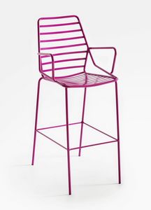 Link ST, Design barstool made all of metal, for outdoors