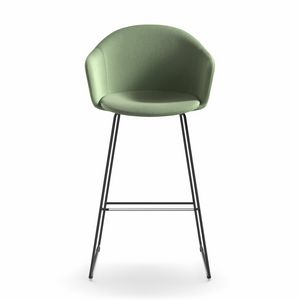 M�ni Armshell fabric ST-SL, Stool with steel sled base