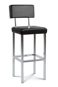 Maxime, Metal stool, covered in eco-leather
