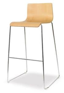 SG 356, Steel stool, with wood shell, for restaurants