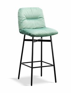 Velasca SG Met, Upholstered stool, with metal structure