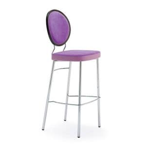 1551, Barstool with chromed steel, round back, for Enoteca