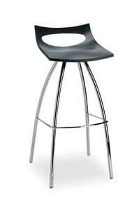 1585, Stool with polypropylene shell, for home and bars