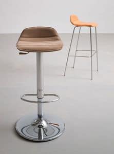 Alhambra Stool 67/77 dress, Design barstool with seat made of polymer coated synthetic leather