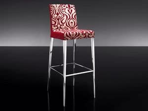 ART. 247/4 HOLLYWOOD STOOL, Padded stool, base in metal, for hotel's bar