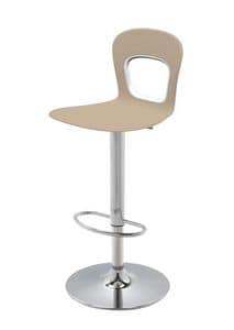Blog Stool 145 A, Design, swivel, adjustable barstool, with plastic seat