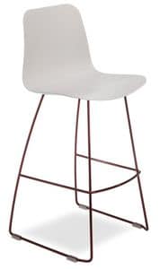 Dama SGF, Contemporary stool in metal with polypropylene shell