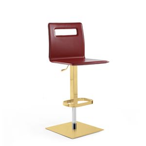 Duck SG, Stool covered with leather, height adjustable with gas lift