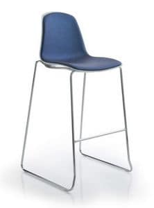 EPOCA EP11, Metal stool with upholstered seat ideal for bars