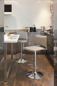 HAPPY SG173, Modern stool with chrome base and footrest