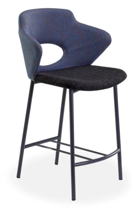 Marala SGFM, Metal stool with padded backrest with hole