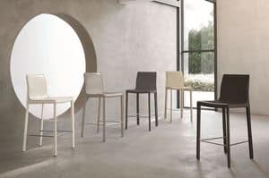 MARSIGLIA SG607, Modern stool with leather covreing suited for modern kitchens
