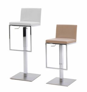 Mira SP, Height adjustable barstool covered with eco-leather