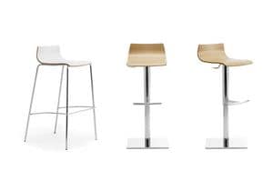 My Stool, Stackable stool with wooden seat, for bars