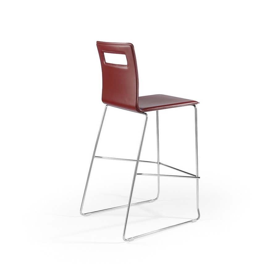 Nuvola SG, Metal stool with leather covering