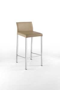 Orchidea SG, Barstool in chromed steel fro bar, leather-wrapped