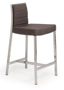 Reina SG, Modern stool with upholstered seat and back, fabric covering