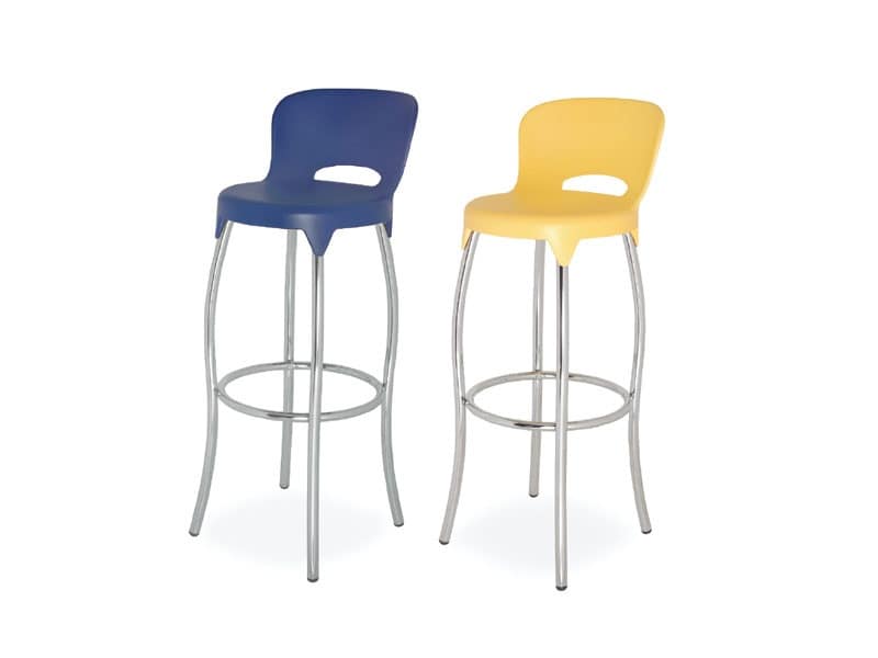 SG 031, Stool in metal with plastic shell, for kitchens