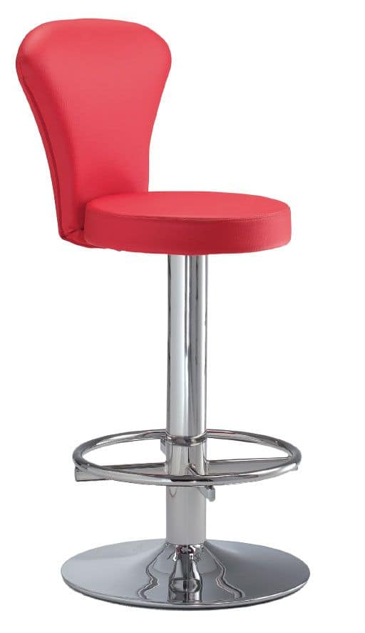 SG 032, Stools with backrest, round base in metal, for kitchens
