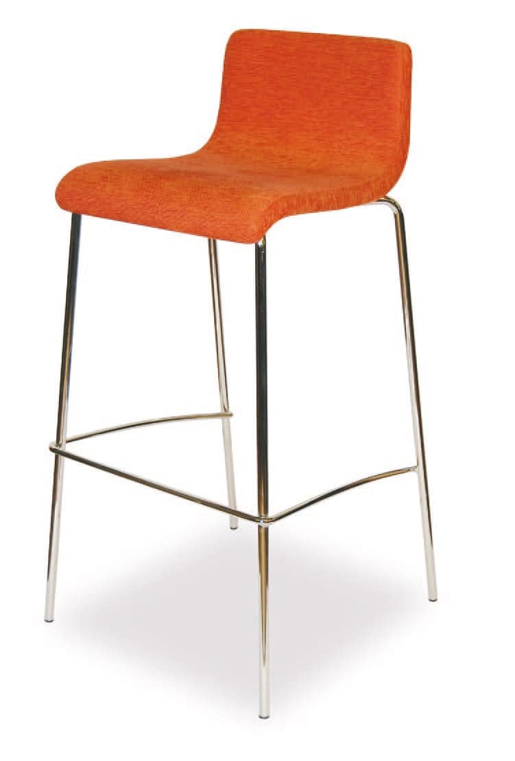 SG 352, Chrome metal stool, with padded seat, for bars