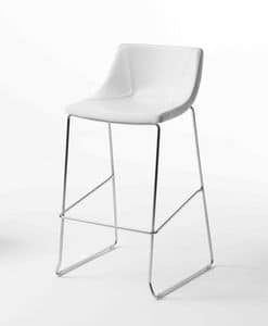 Spazio SG, Barstool covered with leather, for modern kitchen