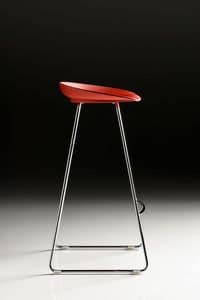 Spoon, High stool in metal and plastic, for pubs and bars