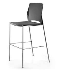 TREK 035/H, Plastic stool with metal structure for bars and restaurants