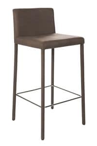 Treviso low stool, Leather stool suited for modern environments