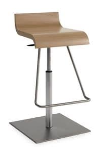 DRINK gas, Barstool with adjustable height, stainless steel base