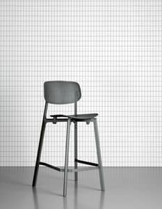 Colander Stool, Stackable stool in lacquered aluminum and polypropylene